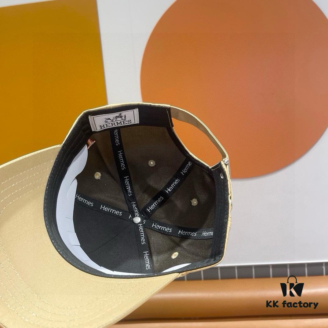 New Arrival HERMÈS (Hermès) Latest Original Order Baseball Cap, Color-Blocked H, Authentic Mold Customized, Premium Quality