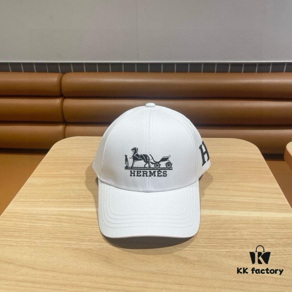 New Arrival HERMÈS Latest Authentic Replica Baseball Cap, Color-Blocked H, Premium Craftsmanship, Original Breathable Canvas Fabric with Genuine Stainless Steel Adjustable Buckle