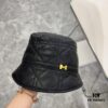 HERMES 2024 New Style Leather Quilted Irregular Fisherman Hat 💛 Dust Bag Included 🌈 Minimalist Design