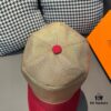Hermès Latest Original Design Baseball Cap, Color-Block H, Premium Canvas and Top Layer Leather