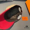 Hermès Latest Original Design Baseball Cap, Color-Block H, Premium Canvas and Top Layer Leather