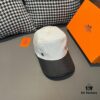 Hermès Latest Original Design Baseball Cap, Color-Blocked H, Premium Canvas and Top Layer Leather