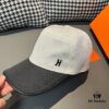 Hermès Latest Original Design Baseball Cap, Color-Blocked H, Premium Canvas and Top Layer Leather