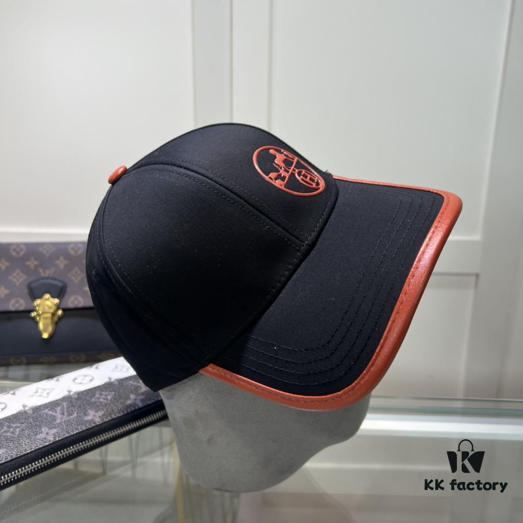 Hermes Limited Embroidered Baseball Cap with Dust Bag, Official Website Original Lining, High-Version Breathable and Comfortable, Ultra Sun Protection, Elegant Ladylike Style