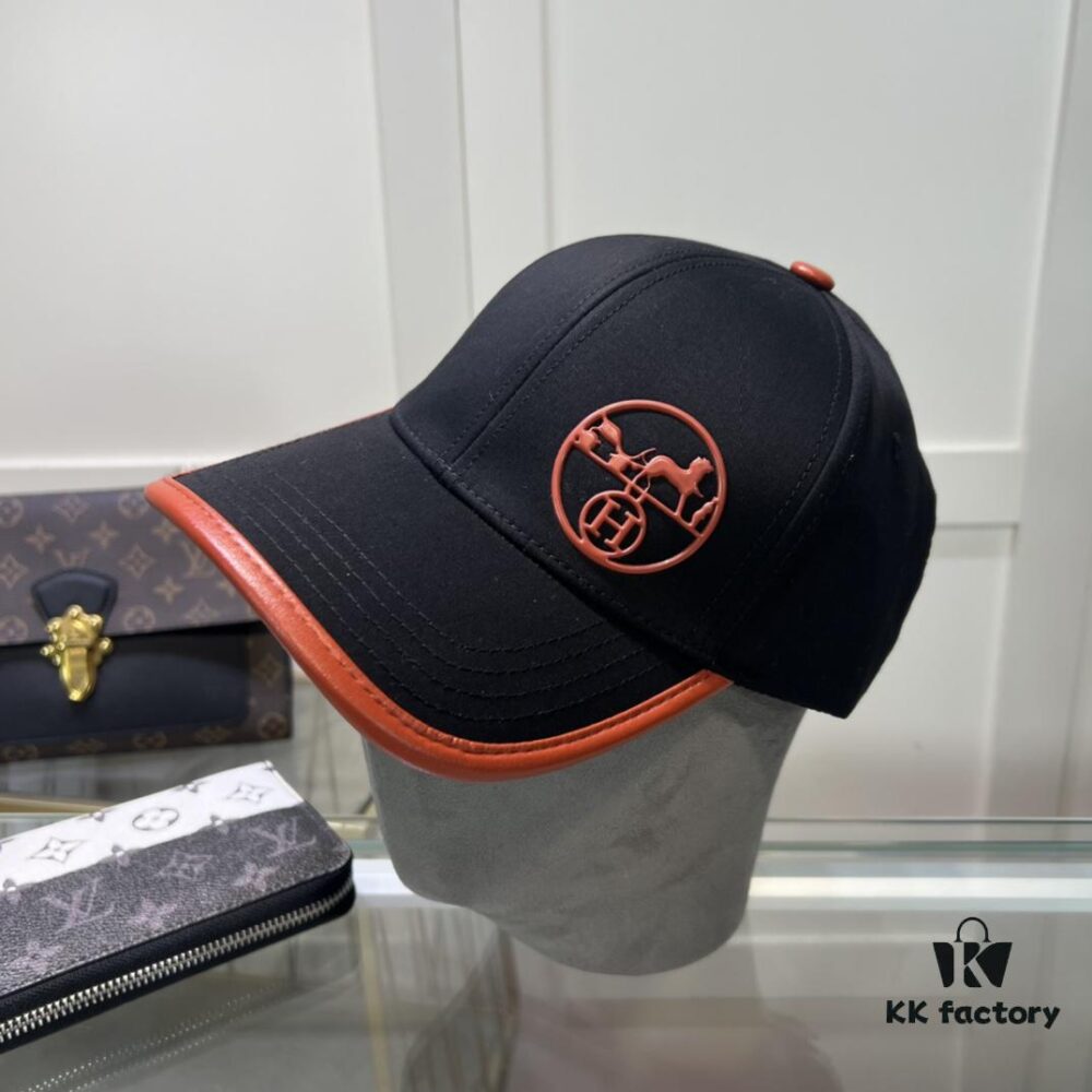 Hermes Limited Embroidered Baseball Cap with Dust Bag, Official Website Original Lining, High-Version Breathable and Comfortable, Ultra Sun Protection, Elegant Ladylike Style