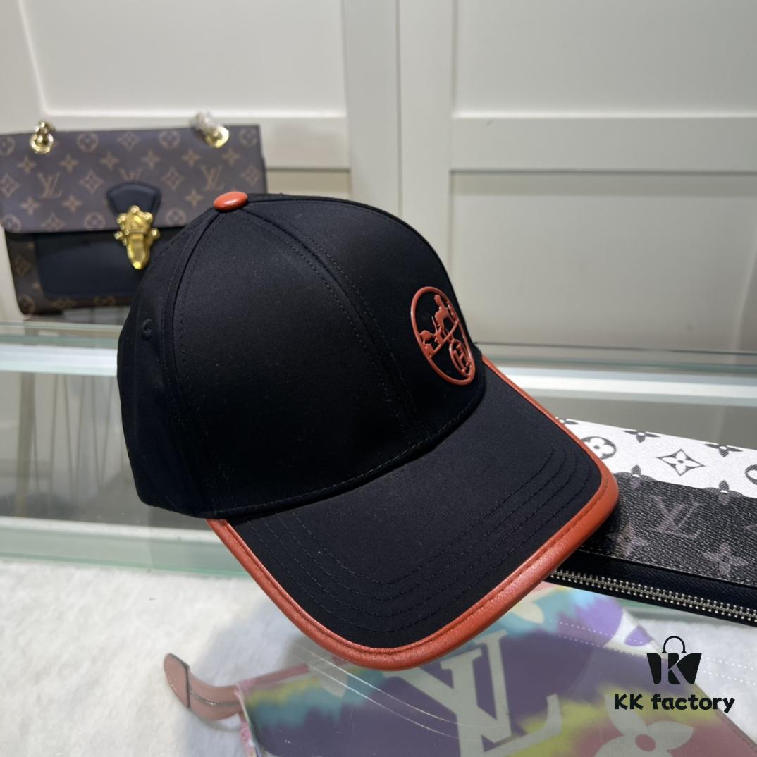 Hermes Limited Embroidered Baseball Cap with Dust Bag, Official Website Original Lining, High-Version Breathable and Comfortable, Ultra Sun Protection, Elegant Ladylike Style