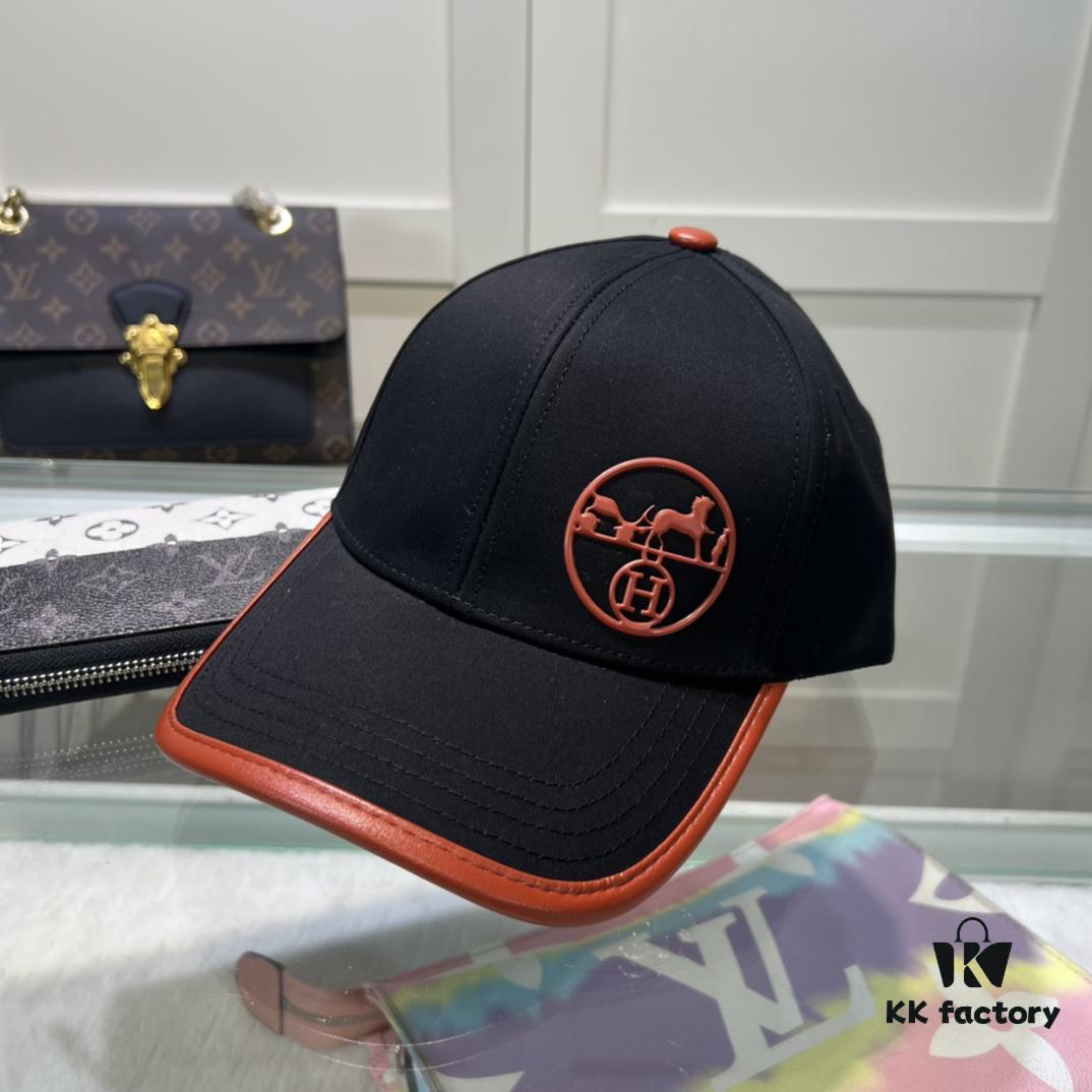 Hermes Limited Embroidered Baseball Cap with Dust Bag, Official Website Original Lining, High-Version Breathable and Comfortable, Ultra Sun Protection, Elegant Ladylike Style