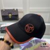 Hermes Limited Embroidered Baseball Cap with Dust Bag, Official Website Original Lining, High-Version Breathable and Comfortable, Ultra Sun Protection, Elegant Ladylike Style