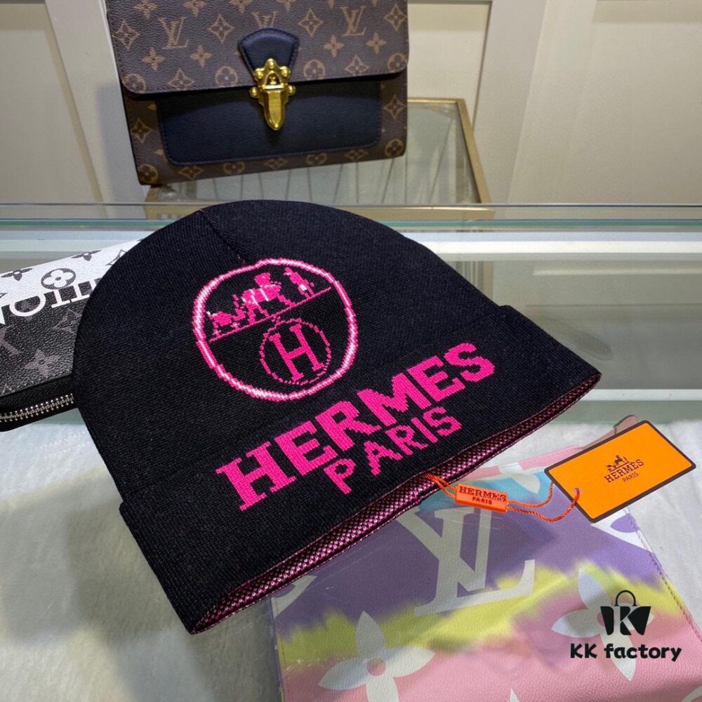 Hermes Wool Knit Hat, Latest Official Website Style with Dust Bag, Soft and Skin-Friendly, Unisex Design