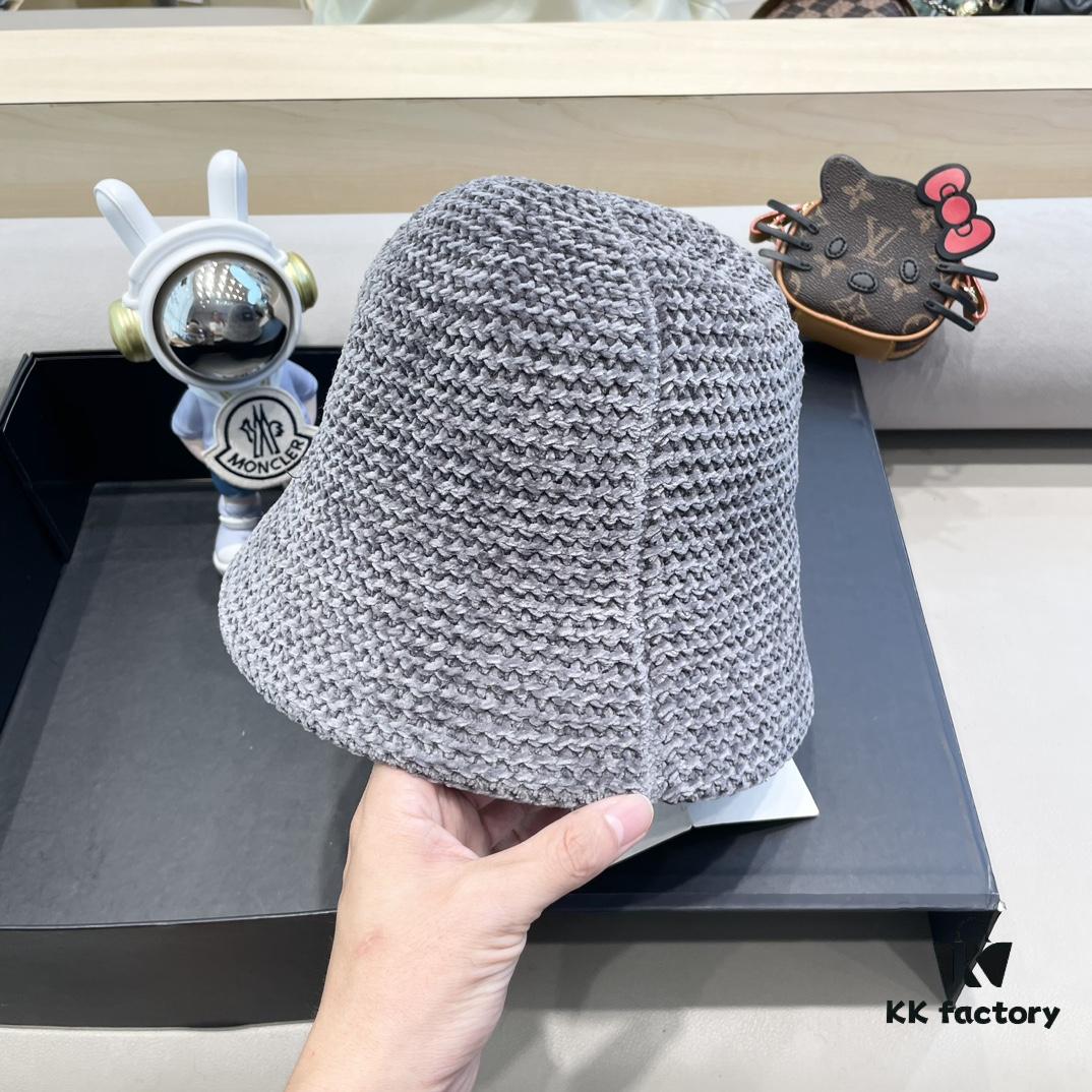 Hermes-style Women's Korean Fashion Fall and Winter Fisherman Hat, Woven Sun Hat for Face Coverage, Breathable, Popular Japanese Style Bucket Hat