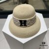 Hermes 2024 New Straw Sun Hat, Bonnet Style 😩 Beach Fashion, Simple and Elegant, Versatile Accessory