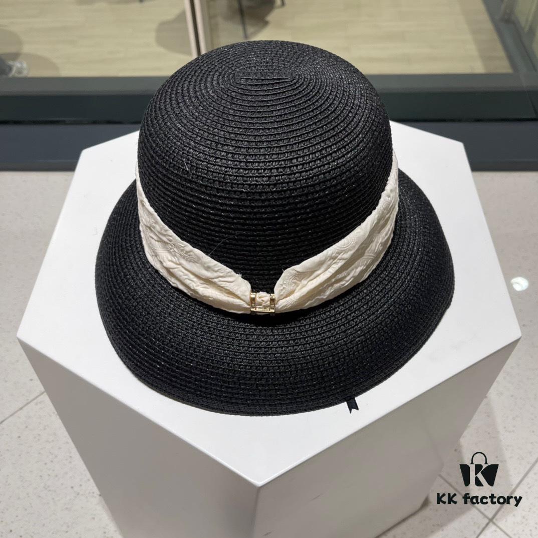 Hermès 2024 New Straw Sun Hat, Beach Bucket Hat 😍 Minimalist and Versatile Style