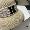 Hermes 2024 New Straw Sun Hat, Bonnet Style 😩 Beach Fashion, Simple and Elegant, Versatile Accessory