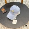 New Arrival HERMÈS Latest Authentic Baseball Cap, Color-Blocked H Design, Premium Craftsmanship with Original Breathable Canvas Fabric and Factory Stainless Steel Adjustable Buckle