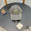 New Arrival HERMÈS (Hermes) Latest Authentic Replica Baseball Cap, Color-Blocked H Design, Premium Craftsmanship with Original Breathable Canvas Fabric and Factory Stainless Steel Adjustable Buckle