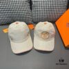 Box and cloth bag included, HERMÈS (Hermès) original order baseball cap, classic H design, genuine mold-customized breathable canvas fabric with authentic top-layer leather, original factory stainless steel adjustment buckle, exquisite craftsmanship, stylish and handsome, outstanding quality