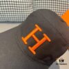 Box with Cloth Bag, HERMÈS Original Design Baseball Cap, Classic H, Authentic Mold Custom Made, Premium Canvas Fabric with Top Grain Leather, Original Factory Stainless Steel Adjustable Buckle, Exquisite Craftsmanship, Stylish and High Quality