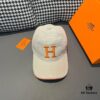Box and cloth bag included, HERMÈS original order baseball cap, classic H design, genuine mold custom-made, authentic breathable canvas fabric with top-layer cowhide, original factory stainless steel adjustment buckle, exquisite craftsmanship, stylish and handsome with outstanding quality!