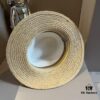 Hermès New Arrival Color-Block Straw Hat, Raffia Brim, 57cm Head Circumference