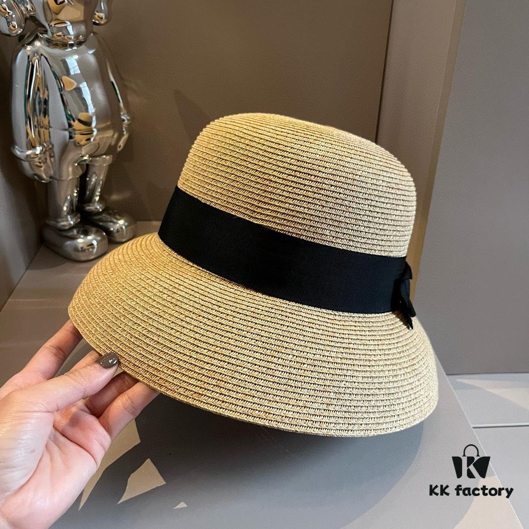 Hermes New Arrival Straw Hat, Made from Taiwanese Fine Straw, Simple and Elegant Aristocratic Style, Head Circumference 57cm