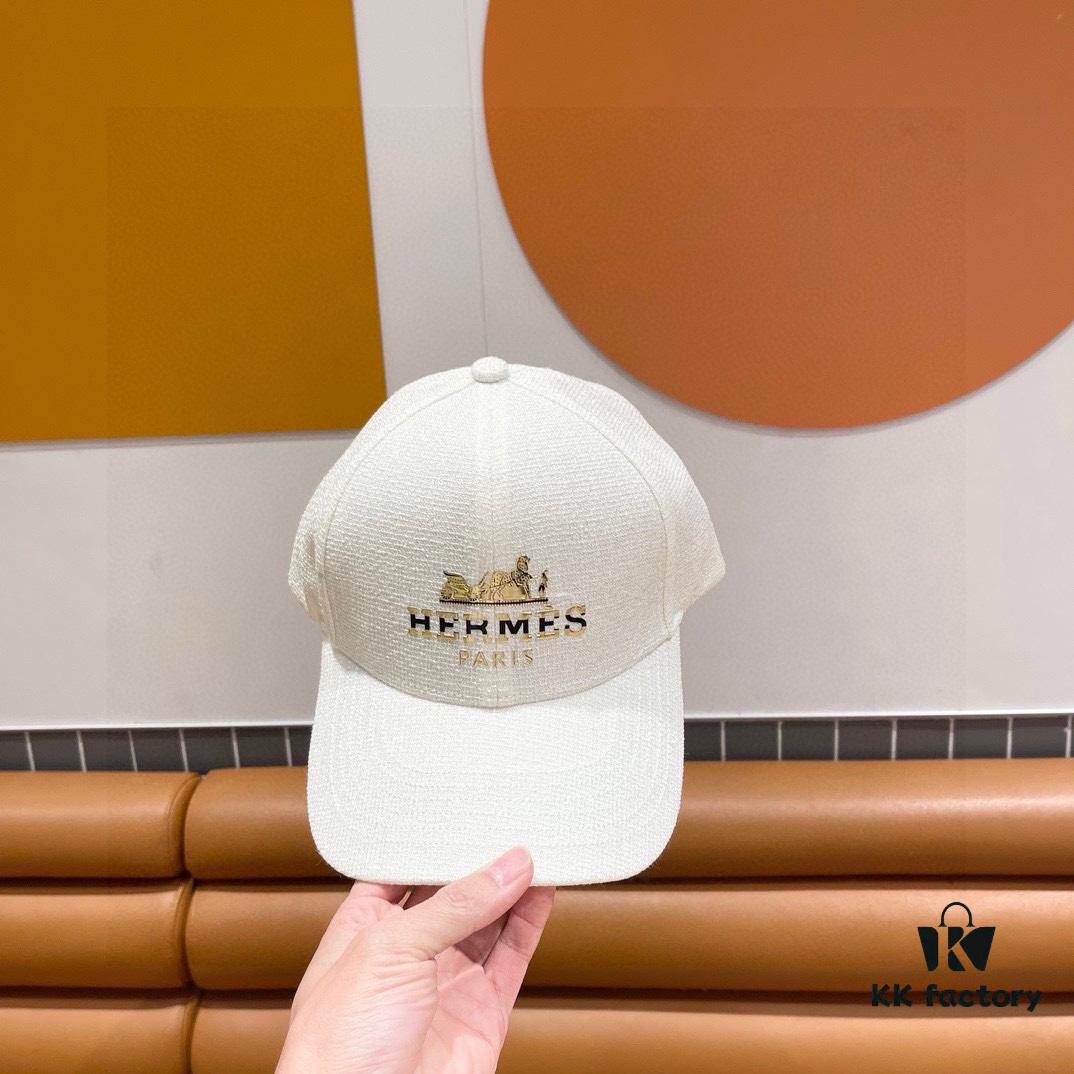 Hermès Limited Edition Embossed Baseball Cap, Official Website Original Lining, High-Quality Version for Connoisseurs – Breathable, Comfortable, Ultra UV Protection, Elegant and Sophisticated Style