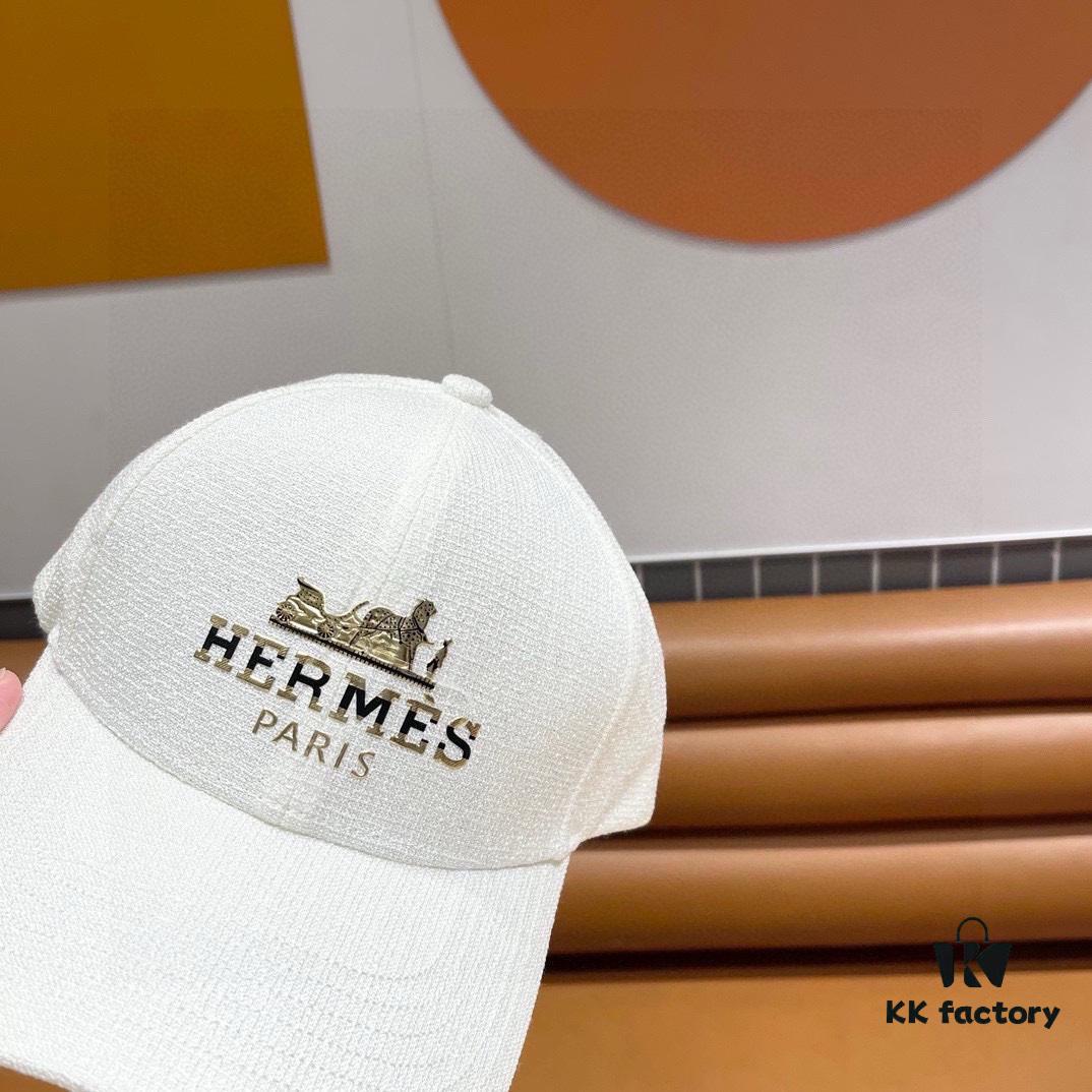 Hermès Limited Edition Embossed Baseball Cap, Official Website Original Lining, High-Quality Version for Connoisseurs – Breathable, Comfortable, Ultra UV Protection, Elegant and Sophisticated Style