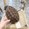New Arrival HERMÈS Women's Fashionable Tartan Wool Beret, Korean-British Style Casual Artist Hat, Versatile Winter Beanie