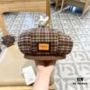 New Arrival HERMÈS Women's Fashionable Tartan Wool Beret, Korean-British Style Casual Artist Hat, Versatile Winter Beanie