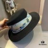 Hermès New Arrival Straw Hat, Flat-Crown Fedora, Head Circumference 57cm