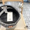 New Arrival HERMÈS Women's Fashion Plaid Wool Beret, Korean-British Style, Versatile Casual Artist Hat, Trendy Pumpkin Cap for Autumn and Winter