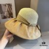 Hermès-style Sun Hat, Lantern Shape, Elegant Lady Style, Foldable, 57cm Head Circumference