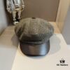 2024 Hermès New Wool Newsboy Military Cap, Head Circumference 57cm