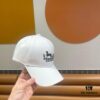 New Arrival HERMÈS Latest Authentic Baseball Cap, Color-Blocked H Design, Premium Craftsmanship with Original Mold and Breathable Canvas Fabric