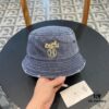 Hermès 2024 Fall/Winter 6cm Small Brim American Vintage Washed Distressed Denim Fisherman Hat, Bucket Hat
