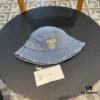 Hermes 2024 Fall/Winter 6cm Small Brim American Vintage Washed Distressed Denim Fisherman Hat, Bucket Hat