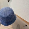 Hermes 2024 Fall/Winter 6cm Small Brim American Vintage Washed Distressed Denim Fisherman Hat, Bucket Hat