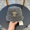 Hermes 2024 Fall/Winter 6cm Small Brim American Vintage Washed Distressed Denim Fisherman Hat, Bucket Hat