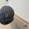 Hermes 2024 Fall/Winter 6cm Small Brim American Vintage Washed Distressed Denim Fisherman Hat, Bucket Hat
