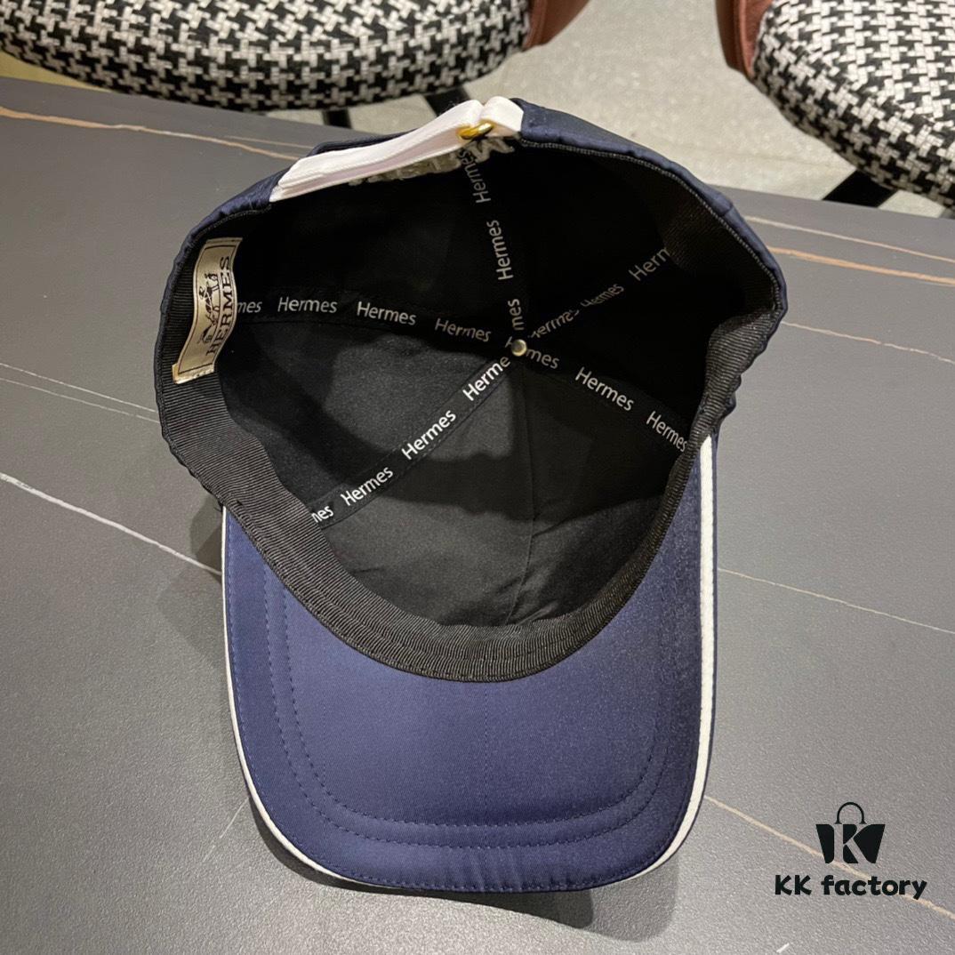 HERMÈS Original Quality Baseball Cap, Classic H Design, Premium Custom Molded, Authentic Breathable Canvas Fabric, Exquisite Craftsmanship, Stylish and High-Quality