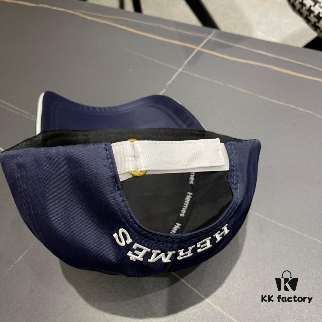 HERMÈS Original Quality Baseball Cap, Classic H Design, Premium Custom Molded, Authentic Breathable Canvas Fabric, Exquisite Craftsmanship, Stylish and High-Quality