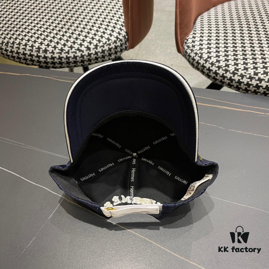 HERMÈS Original Quality Baseball Cap, Classic H Design, Premium Custom Molded, Authentic Breathable Canvas Fabric, Exquisite Craftsmanship, Stylish and High-Quality
