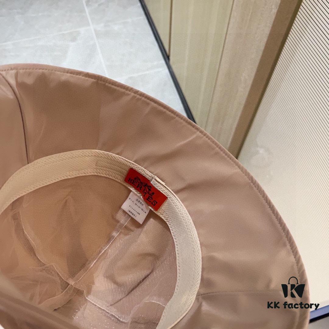 Hermès 2024 New Dome Waterproof Smooth Material Fisherman Hat with Dust Bag