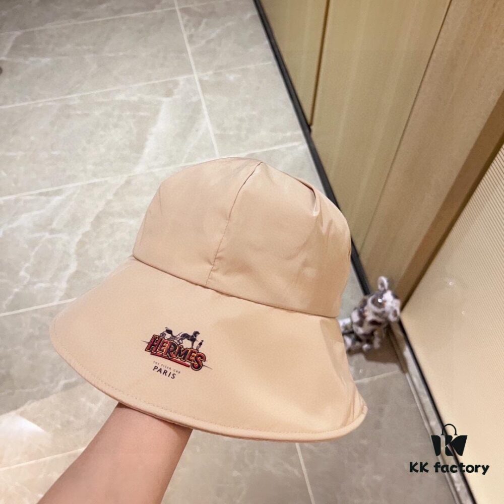 Hermès 2024 New Dome Waterproof Smooth Material Fisherman Hat with Dust Bag