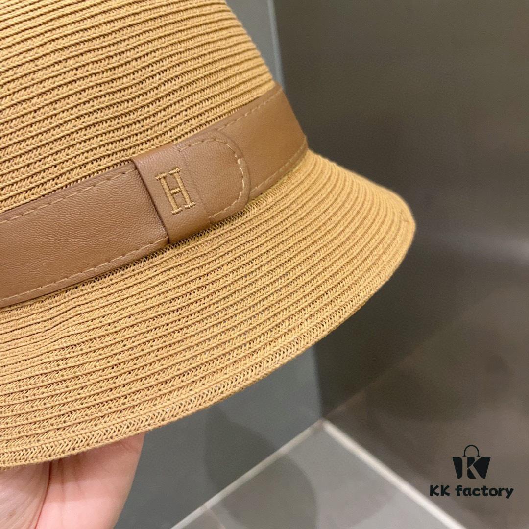 Hermes New Arrival Panama Hat, Fine Straw Fedora, Essential for Elegant Ladies, Head Circumference 57cm