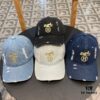 HERMÈS Denim Baseball Cap, Classic H, Authentic Custom Mold Design, Premium Original Breathable Canvas Fabric with Top-Grade Original Steel Adjustable Buckle, Exquisite Craftsmanship, Stylish and Handsome, Exceptional Quality