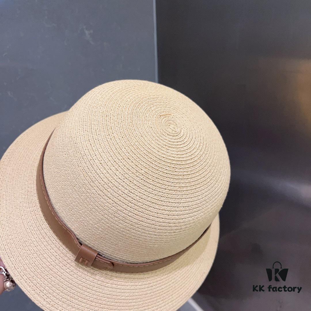 Hermes New Arrival Panama Hat, Fine Straw Fedora, Essential for Elegant Ladies, Head Circumference 57cm