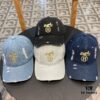 HERMÈS Denim Baseball Cap, Classic H, Authentic Custom Molded Design, Premium Original Canvas Fabric with Top-Grade Steel Adjustable Buckle