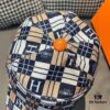 Box and cloth bag included, HERMÈS (Hermès) new original order baseball cap with H embroidery checkered design, genuine leather mold custom-made, original breathable canvas fabric + top-layer cowhide, factory fine steel adjustable buckle, exquisite craftsmanship, stylish and handsome with outstanding quality!