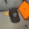 Box and Cloth Bag Included, HERMÈS Original Design Baseball Cap, Classic H, Authentic Mold Custom Made, Premium Canvas Fabric with Top Layer Leather, Original Factory Stainless Steel Adjustable Buckle, Exquisite Craftsmanship, Stylish and High Quality