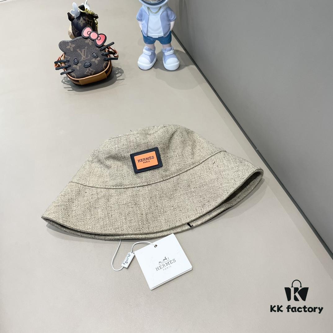 New Arrival HERMÈS (Hermes) 2024 Autumn Fisherman Hat for Men, Stylish and Versatile Everyday Streetwear Accessory
